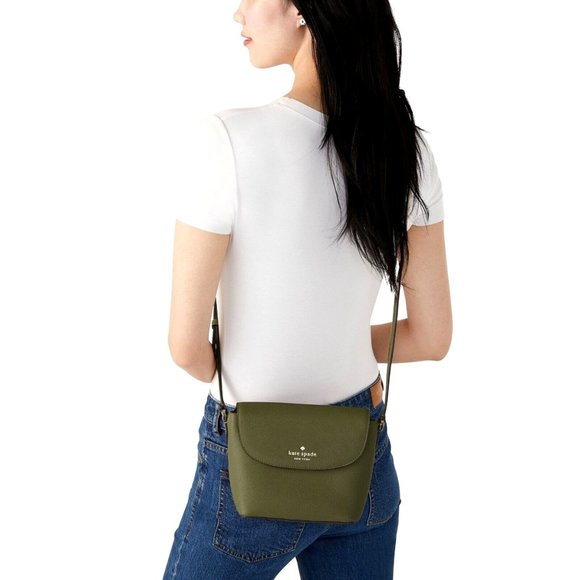 New Kate Spade Emmie Flap Crossbody Leather Enchanted Green - Picture 2 of 5